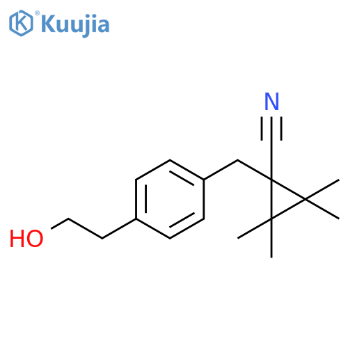 Cyclopropanecarbonitrile,1-[[4-(2-hydroxyethyl)phenyl]methyl]-2,2,3,3-tetramethyl- structure