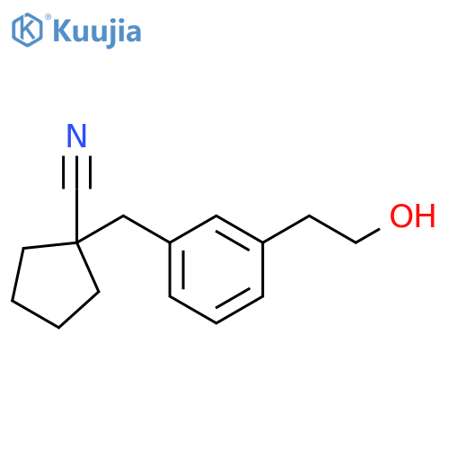 Cyclopentanecarbonitrile, 1-[[3-(2-hydroxyethyl)phenyl]methyl]- structure
