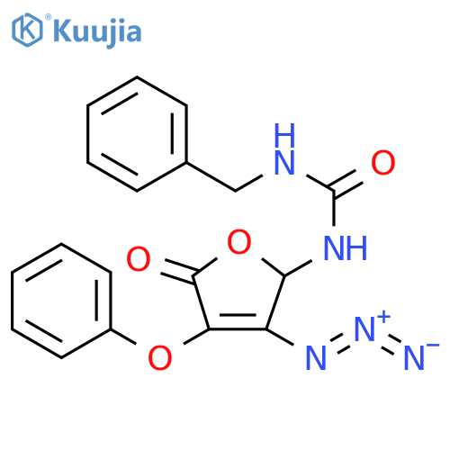 Urea,N-(3-azido-2,5-dihydro-5-oxo-4-phenoxy-2-furanyl)-N'-(phenylmethyl)- structure