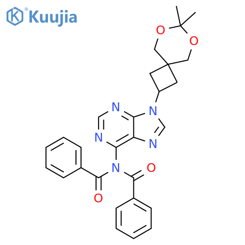 Benzamide,N-benzoyl-N-[9-(7,7-dimethyl-6,8-dioxaspiro[3.5]non-2-yl)-9H-purin-6-yl]- structure