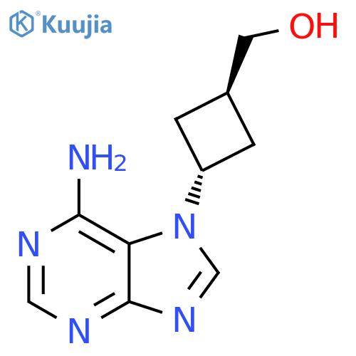 Cyclobutanemethanol, 3-(6-amino-7H-purin-7-yl)-, trans- structure