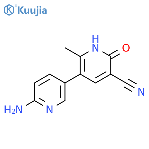 6'-Amino-1,6-dihydro-2-methyl-6-oxo3,3'-bipyridine-5-carbonitrile structure