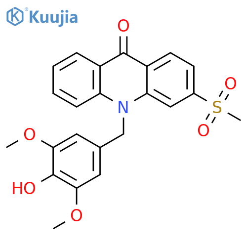 9(10H)-Acridinone,10-[(4-hydroxy-3,5-dimethoxyphenyl)methyl]-3-(methylsulfonyl)- structure