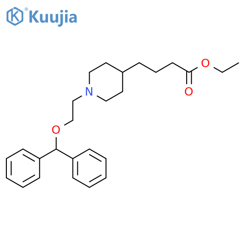4-Piperidinebutanoic acid, 1-[2-(diphenylmethoxy)ethyl]-, ethyl ester structure