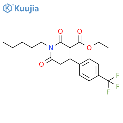 3-Piperidinecarboxylic acid,2,6-dioxo-1-pentyl-4-[4-(trifluoromethyl)phenyl]-, ethyl ester structure