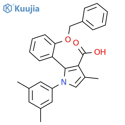 1H-Pyrrole-3-carboxylic acid,1-(3,5-dimethylphenyl)-4-methyl-2-[2-(phenylmethoxy)phenyl]- structure