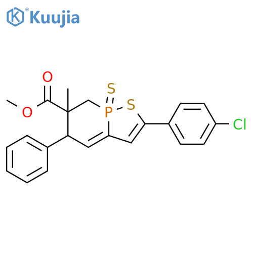 5H-Phosphorino[1,2-b][1,2]thiaphosphole-6-carboxylic acid, 2-(4-chlorophenyl)-6,7-dihydro-6-methyl-5-phenyl-, methyl ester, 8-sulfide structure