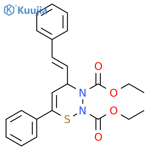 2H-1,2,3-Thiadiazine-2,3(4H)-dicarboxylic acid, 6-phenyl-4-(2-phenylethenyl)-, diethyl ester, (E)- (9CI) structure