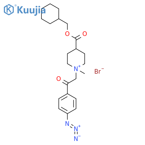 Piperidinium,1-[2-(4-azidophenyl)-2-oxoethyl]-4-[(cyclohexylmethoxy)carbonyl]-1-methyl-,bromide, cis- (9CI) structure
