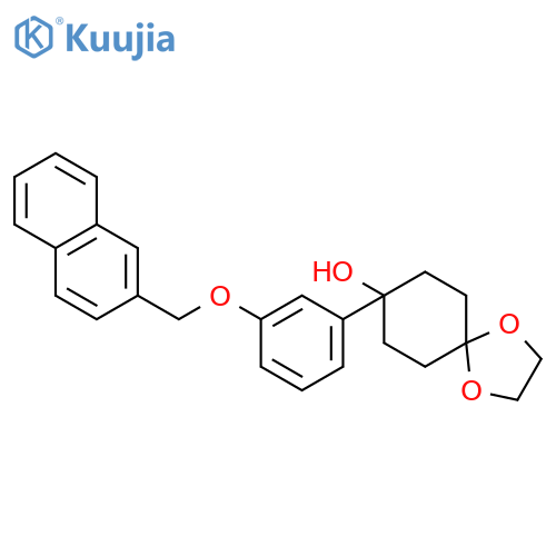 1,4-Dioxaspiro[4.5]decan-8-ol, 8-[3-(2-naphthalenylmethoxy)phenyl]- structure