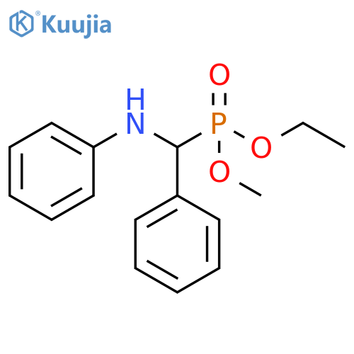 Phosphonic acid, [phenyl(phenylamino)methyl]-, ethyl methyl ester structure