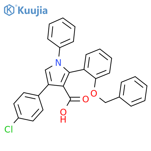 1H-Pyrrole-3-carboxylic acid,4-(4-chlorophenyl)-1-phenyl-2-[2-(phenylmethoxy)phenyl]- structure