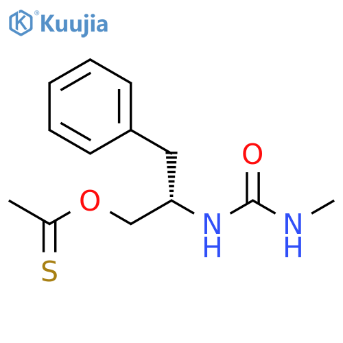 Ethanethioic acid, S-[2-[[(methylamino)carbonyl]amino]-3-phenylpropyl]ester structure