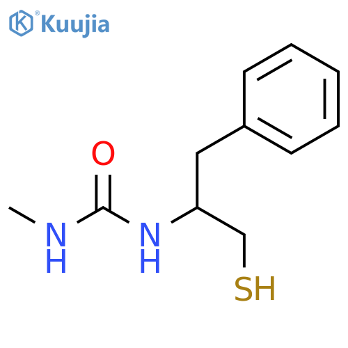 Urea, N-[1-(mercaptomethyl)-2-phenylethyl]-N'-methyl-, (±)- structure