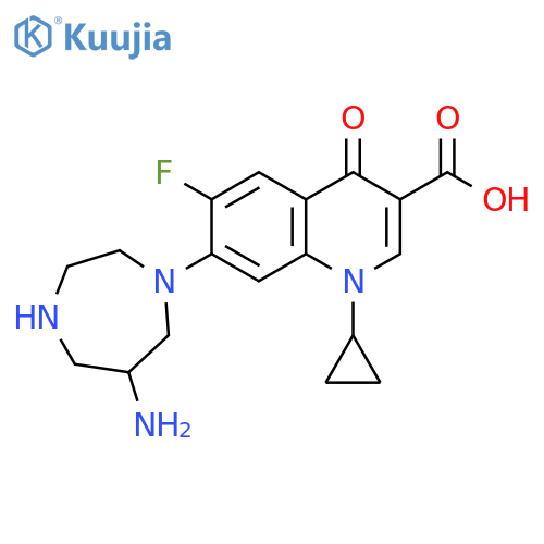 3-Quinolinecarboxylic acid,7-(6-aminohexahydro-1H-1,4-diazepin-1-yl)-1-cyclopropyl-6-fluoro-1,4-dihydro-4-oxo- structure