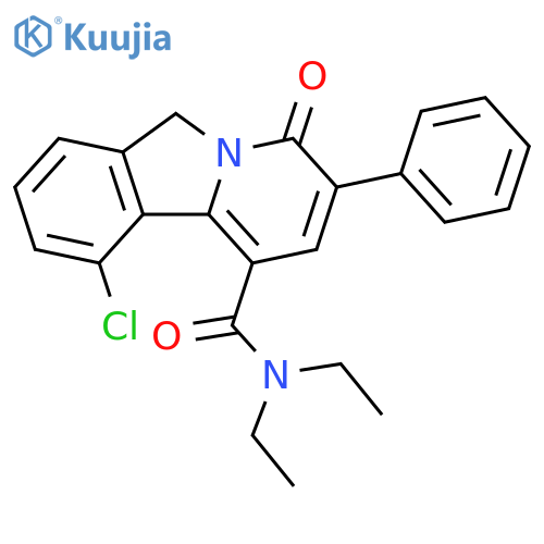 Pyrido[2,1-a]isoindole-1-carboxamide, 10-chloro-N,N-diethyl-4,6-dihydro-4-oxo-3-phenyl- structure