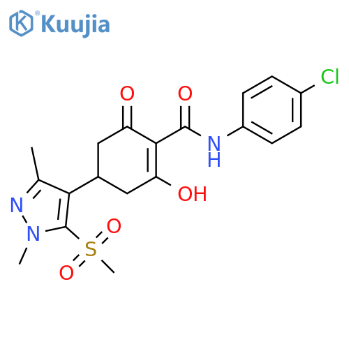 1-Cyclohexene-1-carboxamide,N-(4-chlorophenyl)-4-[1,3-dimethyl-5-(methylsulfonyl)-1H-pyrazol-4-yl]-2-hydroxy-6-oxo- structure