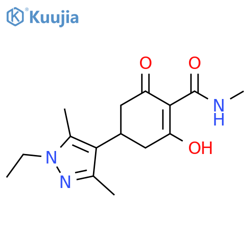 1-Cyclohexene-1-carboxamide,4-(1-ethyl-3,5-dimethyl-1H-pyrazol-4-yl)-2-hydroxy-N-methyl-6-oxo- structure