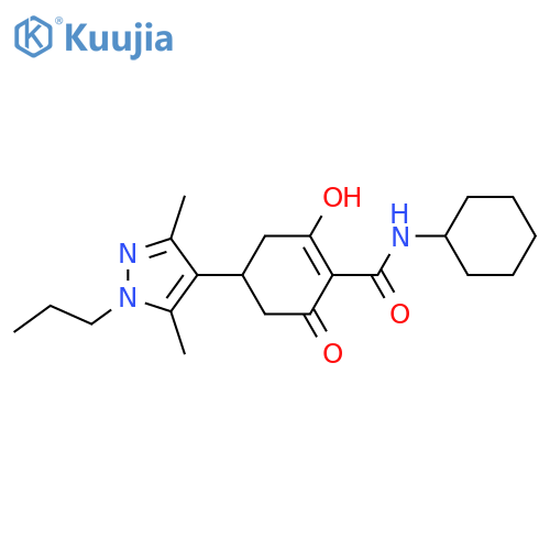 1-Cyclohexene-1-carboxamide,N-cyclohexyl-4-(3,5-dimethyl-1-propyl-1H-pyrazol-4-yl)-2-hydroxy-6-oxo- structure