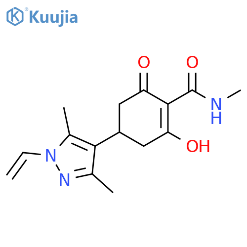 1-Cyclohexene-1-carboxamide,4-(1-ethenyl-3,5-dimethyl-1H-pyrazol-4-yl)-2-hydroxy-N-methyl-6-oxo- structure