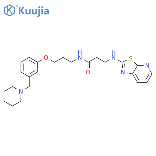 Propanamide,N-[3-[3-(1-piperidinylmethyl)phenoxy]propyl]-3-(thiazolo[5,4-b]pyridin-2-ylamino)- structure