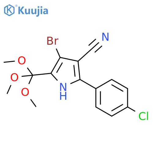 1H-Pyrrole-3-carbonitrile, 4-bromo-2-(4-chlorophenyl)-5-(trimethoxymethyl)- structure