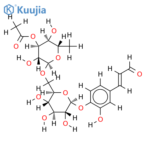 (Z)-1-O-[3-O-acetyl-alpha-L-rhamnopyranosyl-(1?6)-beta-D-glucopyranosyl]-3-hydroxycinnamaldehyde structure