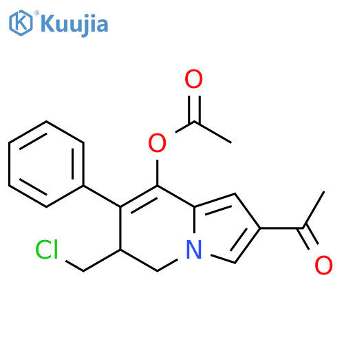 Ethanone,1-[8-(acetyloxy)-6-(chloromethyl)-5,6-dihydro-7-phenyl-2-indolizinyl]- structure