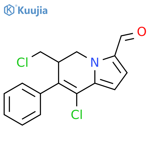 3-Indolizinecarboxaldehyde,8-chloro-6-(chloromethyl)-5,6-dihydro-7-phenyl- structure