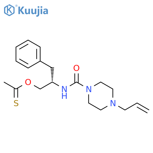 Ethanethioic acid, S-[3-phenyl-2-[[[4-(2-propen-1-yl)-1-piperazinyl]carbonyl]amino]propyl] ester structure