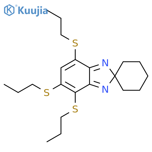 Spiro[2H-benzimidazole-2,1'-cyclohexane], 4,5,7-tris(propylthio)- structure