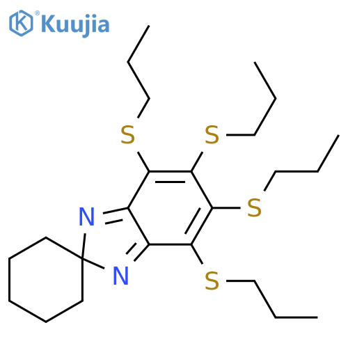 Spiro[2H-benzimidazole-2,1'-cyclohexane], 4,5,6,7-tetrakis(propylthio)- structure