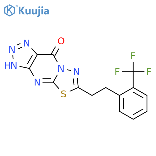 [1,3,4]Thiadiazolo[3,2-a]-1,2,3-triazolo[4,5-d]pyrimidin-9(3H)-one,6-[2-[2-(trifluoromethyl)phenyl]ethyl]- structure