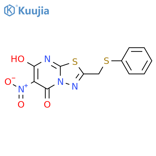 5H-1,3,4-Thiadiazolo[3,2-a]pyrimidin-5-one,7-hydroxy-6-nitro-2-[(phenylthio)methyl]- structure