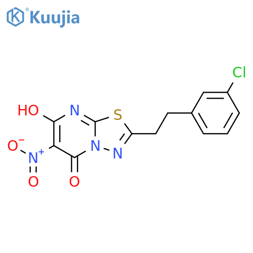 5H-1,3,4-Thiadiazolo[3,2-a]pyrimidin-5-one, 2-[2-(3-chlorophenyl)ethyl]-7-hydroxy-6-nitro- structure