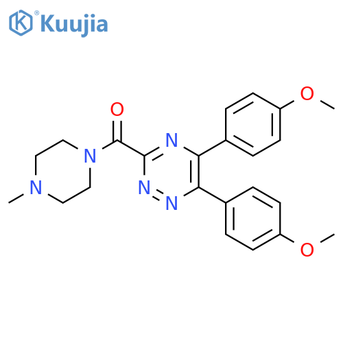Piperazine,1-[[5,6-bis(4-methoxyphenyl)-1,2,4-triazin-3-yl]carbonyl]-4-methyl- structure