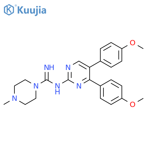 1-Piperazinecarboximidamide,N-[4,5-bis(4-methoxyphenyl)-2-pyrimidinyl]-4-methyl- structure