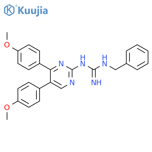 Guanidine,N-[4,5-bis(4-methoxyphenyl)-2-pyrimidinyl]-N'-(phenylmethyl)- structure