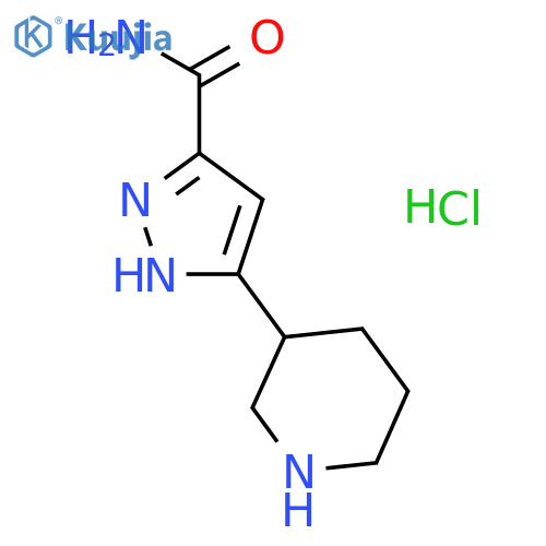 5-(3-piperidyl)-1H-pyrazole-3-carboxamide;hydrochloride structure