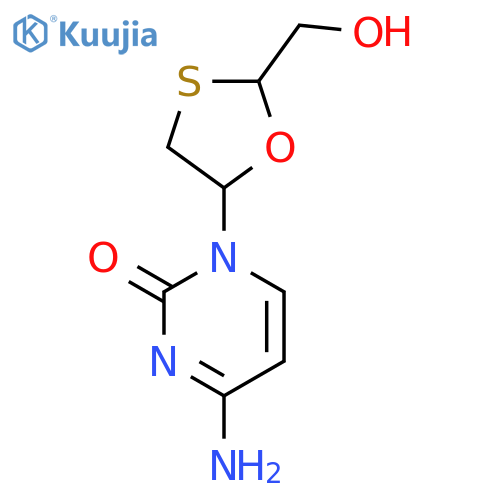 4-amino-1-2-(hydroxymethyl)-1,3-oxathiolan-5-yl-1,2-dihydropyrimidin-2-one structure