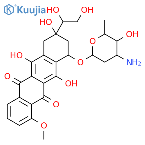 5,12-Naphthacenedione,10-[(3-amino-2,3,6-trideoxy-a-L-lyxo-hexopyranosyl)oxy]-8-(1,2-dihydroxyethyl)-7,8,9,10-tetrahydro-6,8,11-trihydroxy-1-methoxy- structure