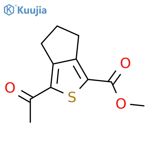 3-Acetyl-5,6-dihydro-4H-cyclopenta[c]thiophene-1-carboxylic acid methyl ester structure