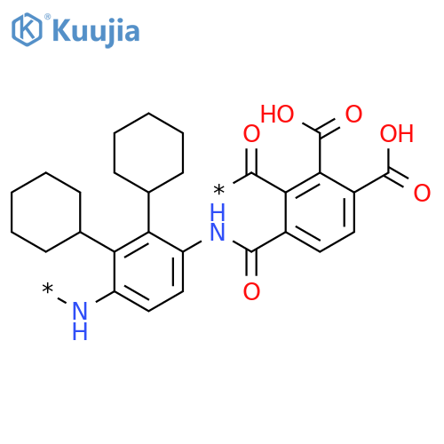 Poly[imino(dicyclohexyl-1,4-phenylene)iminocarbonyl(dicarboxyphenylene)carbonyl] structure