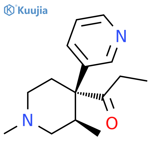 1-Propanone, 1-[1,3-dimethyl-4-(3-pyridinyl)-4-piperidinyl]-, trans- structure