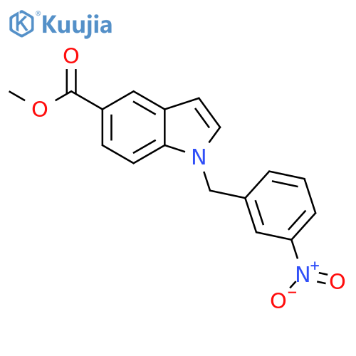 1H-Indole-5-carboxylic acid, 1-[(3-nitrophenyl)methyl]-, methyl ester structure