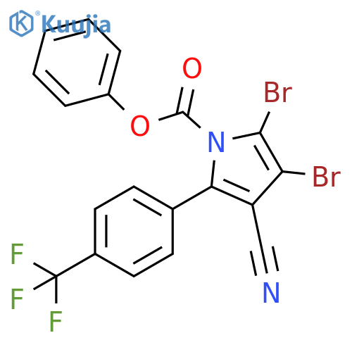 1H-Pyrrole-1-carboxylic acid, 2,3-dibromo-4-cyano-5-[4-(trifluoromethyl)phenyl]-, phenyl ester structure