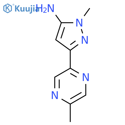 1-methyl-3-(5-methylpyrazin-2-yl)-1H-pyrazol-5-amine structure