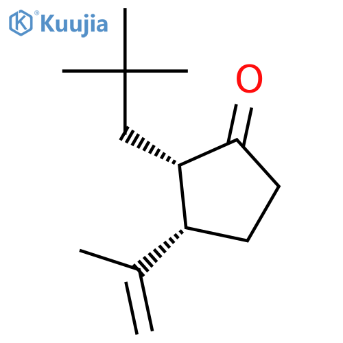 Cyclopentanone, 2-(2,2-dimethylpropyl)-3-(1-methylethenyl)-, cis-(±)- structure