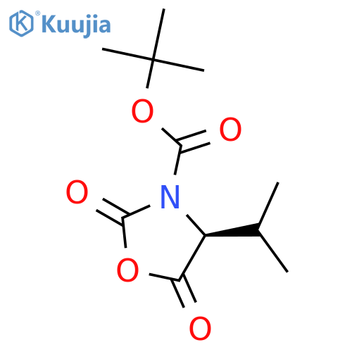tert-butyl (4S)-2,5-dioxo-4-(propan-2-yl)-1,3-oxazolidine-3-carboxylate structure