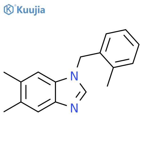 5,6-dimethyl-1-(2-methylphenyl)methyl-1H-1,3-benzodiazole structure